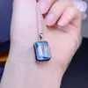 Ventas Directas de Fábrica Joyería de Piedras Preciosas de Colores Plata 925 Incrustada Colgante de Topacio Natural Estilo Simple 10x14mm Envío Directo