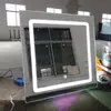 Marco de aleación de aluminio Control táctil Iluminación Espejo de maquillaje Vestidor Espejo de baño Tamaño e iluminación personalizables Color de luz LED