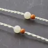 Anillo de Hebilla de Seguridad Pequeña de Jade para Hombres y Mujeres de Gama Alta Cuerda Roja Colgante de Jade Hetian Ultra Fino Collar con Cuerda