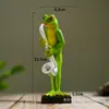 Estilo Americano Tianyuan Instrumento Musical Rana Jardín Música Animal Adornos Hogar Balcón Escritorio Estantería Decoración Combinación