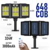 Farola Plegable de Tres Lados Alimentada por Energía Solar, Luz de Pared para Patio, Iluminación de Pared Exterior Controlada Remotamente, Luz para Puesto, Ahorro de Energía con Sensor