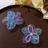 Acessórios Originais Coloridos em Organza com Gradiente Sonhador, Flor de Cinco Pétalas com Cristais Bordados, Acessórios DIY para Cabelo, Adereços de Cabeça, Broches, Sapatos e Chapéus