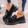 Zapatos Mocasines de Cuero para Mujer Talla Grande Primavera 2025 Cómodos Casuales Mate Estilo Británico Tacón Grueso Suela Gruesa Slip-On Retro