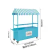 Carrito de flores de hierro para vendedor ambulante, carrito pequeño para mercados nocturnos, carrito de entrega de alimentos, puesto de comida móvil, carrito de snacks móvil para exteriores