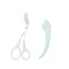 Aparador de Sobrancelhas Pronto de Fábrica com Pente, Lâmina Cortadora de Sobrancelhas em Forma de Lua Crescente, Pequeno Aparelho de Barbear para Sobrancelhas, Feminino Macro com Rede de Proteção, Lâmina Cortadora de Sobrancelhas em Forma de Lua Crescente
