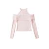 Suéter básico de cuello redondo ajustado de color liso para mujer para primavera