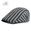 Boina Nueva para Hombre al por Mayor Estilo Coreano Moda Primavera y Verano Delgada Transpirable Gorra Rayada para Mujer Gorra de Moda Adelantada