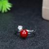 Anel de cinábrio com alto teor de areia dourada roxa incrustada com diamantes completos, imitação de anel de cinábrio em prata S925, atacado