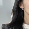Pendientes de Zirconia Perla Blanca de Alta Calidad para Mujer Coreanos de Nicho Retro Personalizados Sencillos Versátiles Elegantes