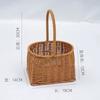 Mimbre mimbre artificial cesta de flores de mimbre arreglo floral portátil flor ramo azul cesta tejida de plástico bolso de paja cesta de picnic