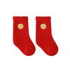 Calcetines nuevos para bebé otoño e invierno algodón peinado recién nacido bebé calcetines de felpa Rojo Año Nuevo engrosados cálidos calcetines de largo medio