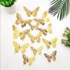 Conjunto Transfronteiriço de 12 Peças de Adesivos de Parede de Borboleta Oca Colorida 3D com Textura Metálica Realista Decorações de Borboleta Oca