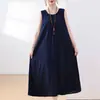 Nuevo Vestido de Algodón Seda de Verano para Mujer, Holgado y Ajustado, Madres de Mediana Edad y Mayores, Falda de Vuelo Amplio, Falda Larga Elegante, Falda de Playa