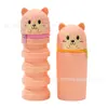 Porta-canetas de Silicone Animal de Desenho Animado Infantil, Recipiente de Caneta Dobrável Retrátil Fofo, Porta-armazenamento de Lápis Estilo Q-Cute para Alunos do Ensino Fundamental