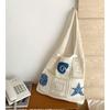 Nueva Bolsa Tejida Shein Transfronteriza Retro Calada de Tortuga Tejida Diseño de Nicho Gran Capacidad Bolso de Hombro de Viaje
