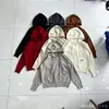 Outono Inverno Transfronteiriço Novo Estilo Cardigã de Tricô com Capuz e Zíper Casaco Feminino Estiloso Solto Emagrecedor Roupa de Fora com Capuz Cardigã de Tricô