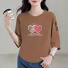 Moda de comercio exterior transfronteriza para madres, personas de mediana edad y mayores, versátil ropa interior holgada, camisetas de manga corta y tres cuartos, ropa interior básica