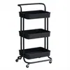 Prateleira de Armazenamento para Lanches e Utensílios Domésticos Carrinho Móvel de Múltiplas Camadas com Corrimão para Cozinha Sala de Estar e Quarto