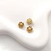 Color duradero oro mate incrustado perla de imitación trébol de cuatro hojas forma de flor cuenta espaciador redondo accesorios para pulsera collar diy