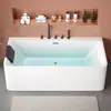 Bañera Japonesa Acrílica Cuadrada Independiente para Uso en Hogar en Apartamentos Pequeños de Inmersión Profunda Hotel Bañera Sin Costuras Mini Bañera