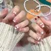 Gatito Lindo Blanqueamiento Nuevo Lazo Rosa Ojo de Gato Manicura Portátil Estilo Corto Hecho a Mano Lindo Manicura
