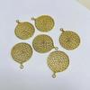 Accesorios de cobre fundido para bricolaje, colgantes, pendientes, collar, ropa, colgante, latón, cobre, embrión, redondo, antiguo