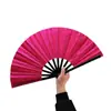 Ventilador dobrável para fornecimento transfronteiriço cor sólida dança kung fu ventilador de presente explosões da Amazon plástico glitter ventilador de tamanho grande
