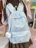 Mochila estilo coreano para chica dulce con bordado de estrellas, un diseño fresco y alegre, perfecta para el uso diario de chicas de secundaria y preparatoria, ya sea para la escuela o para ir de compras.