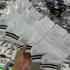 Calcetines de Algodón Nuevos de Barco para Primavera y Verano para Hombres y Mujeres con Letras de Gancho Dibujos Animados Deportivos y de Ocio Calcetines de Algodón con Barras Paralelas Color Sólido