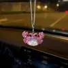 Artículo Popular Transfronterizo: Colgante para Espejo Retrovisor de Coche Cangrejo con Pedrería de Arcilla, Colgante Creativo para Coche con Temática Oceánica y Pedrería