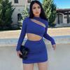 2024 Invierno nuevo transfronterizo Amazon Moda Sexy Slim ropa de mujer hueco cuello alto manga larga vestido al por mayor