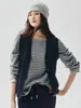 Novo estilo de colete de tricô grosso de cashmere para mulheres, corte solto, emagrecedor, de abotoamento simples, versátil para o trabalho, colete de tricô sem mangas