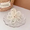 Té Blanco Moonlight~ Pasador de Flor de Perla Estilo Coreano para Mujer, Elegante Pasador para Recogido, Pinza de Tiburón Accesorios para el Cabello