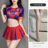 Lencería Sexy Dinámica Bebé de Fútbol Conjunto de Dos Piezas Uniforme de Animadora Cosplay Conjunto de Tentación Transparente 7101