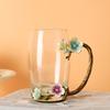 Tazas de Esmalte al por Mayor del Fabricante, Estilo Nuevo para Mujer, Alto Valor Estético, Tazas de Té con Flores para el Hogar, Vasos de Agua Exquisitos para la Oficina, Uso para Maestros