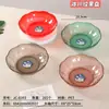Hogar Sala de Estar Plato de Frutas Lujo Ligero Forma de Flor Plato de Frutas Plástico Mascotas Borde Dorado Plato de Almacenamiento de Frutas Venta al por Mayor