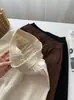 Pantalones casuales rectos de algodón puro de cintura alta estilo retro japonés para mujer, 26 otoño nuevo simples de oficina cropped de pierna ancha pantalones de abuela