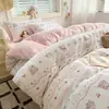 Juego de ropa de cama de cuatro piezas de felpa de leche funda de edredón individual funda de edredón individual peso alto gramaje engrosado cálido doble cara de felpa juego de tres piezas de invierno