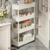 Prateleira de chão para banheiro para uso doméstico, estante de canto multifuncional para o lavabo, ferramenta mágica preenchedora de vãos sem furar