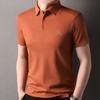 Camiseta de Algodón Fresco Antibacterial Hengyuanxiang para Hombre 2025 Verano Nueva Camiseta de Solapa Camisa Polo Camiseta de Manga Corta para Hombre