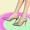 Boda plata tacones altos tacón de aguja zapatos de boda de cristal zapatos de boda para mujer