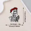 Parches bordados de venta caliente transfronterizos estilo punk con flores vintage, calaveras y moños, apliques decorativos para ropa con adhesivo termofusible