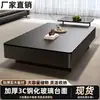 Mesa de centro, sala de estar, mesa de chá para casa, luxo leve, mesa de chá de alta qualidade, preta, apartamento pequeno, design minimalista moderno, combinada com um rack de TV