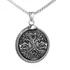 Colgante de acero inoxidable europeo y americano colgante del árbol de la vida vikingo nuevo retro forma de serpiente estrella de cinco puntas collar de titanio
