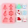 Formas de Bolo Múltiplas Meia de Natal Árvore Boneco de Neve Formas de Silicone Bolo Pudim Chocolate Sobremesa Formas