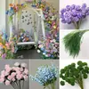 Flores Artificiais Coloridas Estilo Monet Flores Falsas Atacado Verde Roxo Arranjo de Casamento Cenário Decoração de Paisagismo