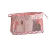 Nova Bolsa de Maquiagem de Viagem Estilo Coreano do Fabricante Bolsa de Higiene Pessoal e Maquiagem de Sarja com Rede Bolsa de Armazenamento Portátil com Gancho Venda por Atacado