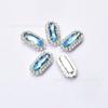 Nuevo borde de garra de diamantes de imitación de vidrio ovalado largo diamante con forma especial hebilla de diamante de costura a mano accesorios para ropa y cabello accesorios para zapatos accesorios de cristal