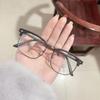 Gafas de miopía para hombre estilo ins europeo y americano con filtro de luz azul, armazón de metal de media montura, gafas planas guapas, armazón de gafas al por mayor