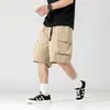 Shorts Cargo Masculino com Fivela Personalizada Estilo Verão Marca Tendência Japonês Solto Casual Bermuda